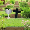 Grave Decoration Weatherproof, Cemetery Decoration, Grave Stake Stainless Steel Heart,