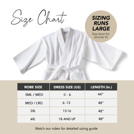 Womens Terry Cloth Bathrobe by Boca Terry, Cotton Spa Robes, Plush White Hotel Bath Robe, Medium, Large