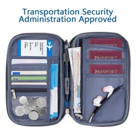 AiQInu Travel Passport Pouch, Travel Document Pouch with Anti-Theft RFID Blocking, Travel Organizer Wallets Passport for Credit Cards, ID, Airline Tickets Unisex