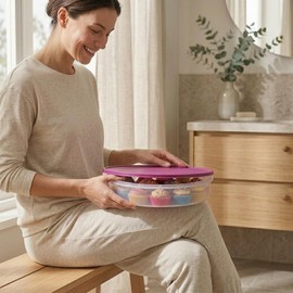 Tupperware 12" Round Container with Seal (Raddish)