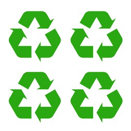 GDirect Recycling Bin Stickers (pack Of 4 Small Recycle Sticker) | Turn Any Bin Into A Recycling Bin Set By Applying These Small Stickers | Perfect Bin Labels | UK Seller