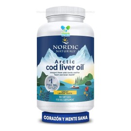 Nordic Naturals Arctic Cod Liver Oil 180 Softgels Aceite De Higado De Bacalao Artico Sabor Limon Con Omega-3 Proveniente Del Bacalao Silvestre Del... 