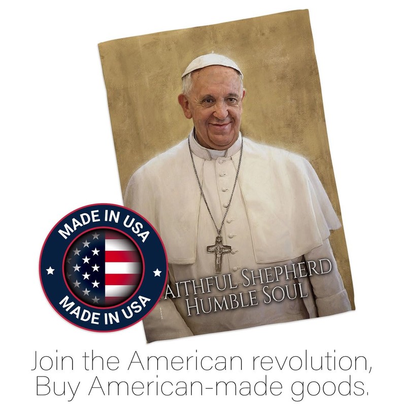 Faithful Humble Soul Pope Francis Flag Hanger Set Rod Garden