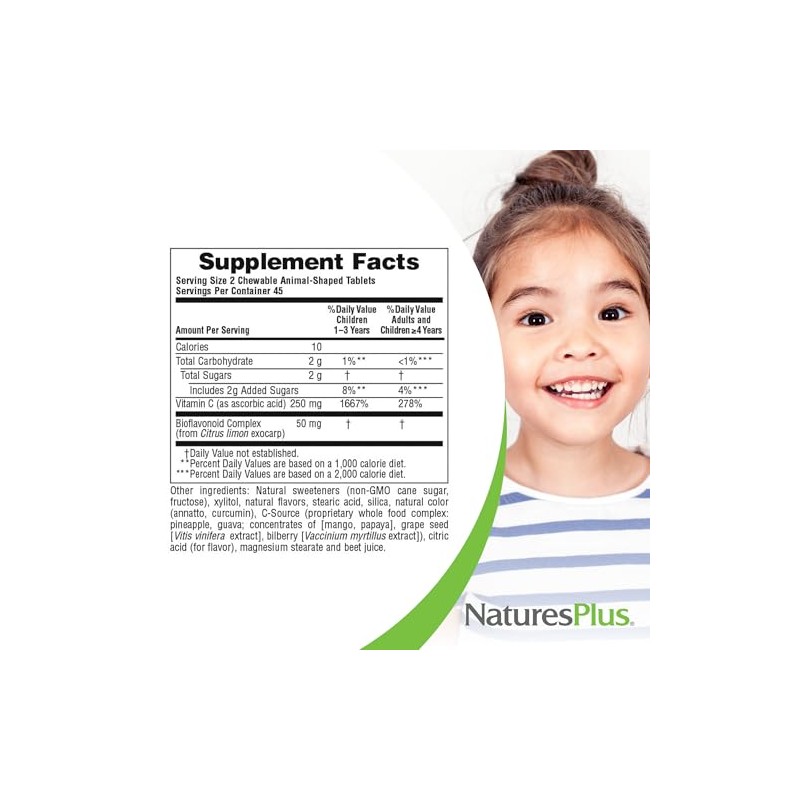 Natures Plus | Animal Parade vitamina C masticable 90 g