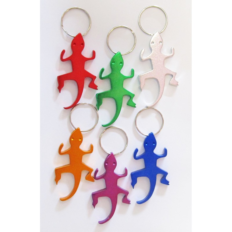 Aluminium Lizard Salamander Bottle opener Keyrings 12 units