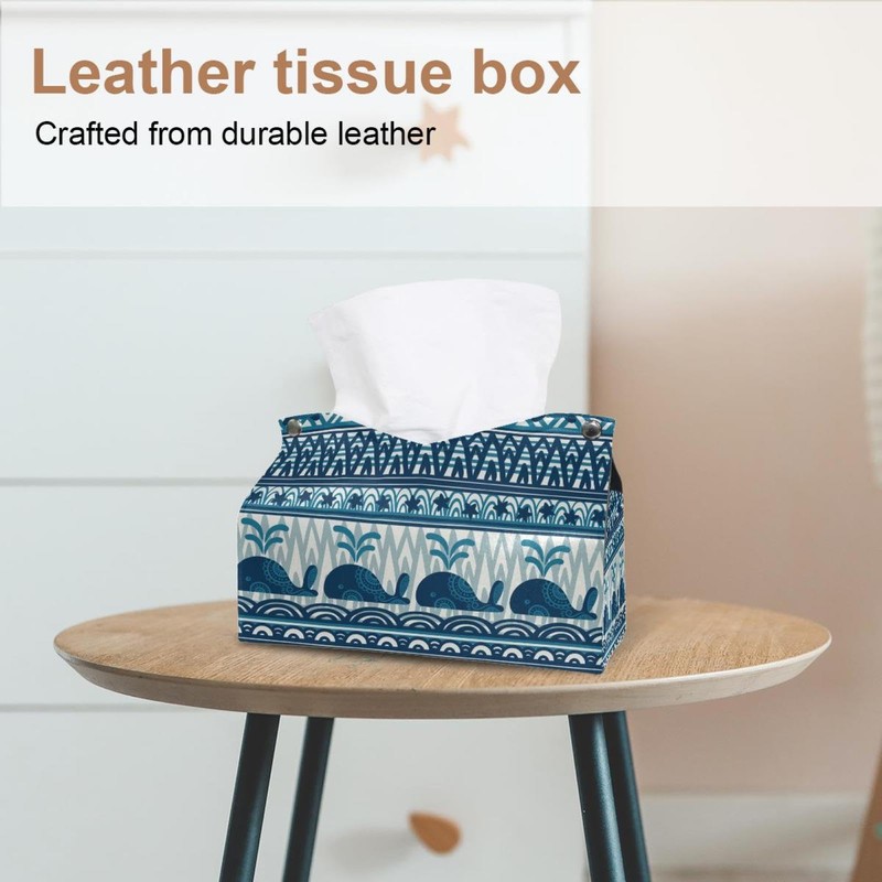2 Pack Tissue Box Cover Holder, Underwater World Starfish Rectangle