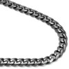 TruTi Gunmetal Grey Titanium 7MM Curb Link Necklace Chain 24"
