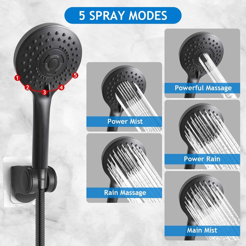 Shower Head Combo, 8 Inch High Pressure Rain with 11
