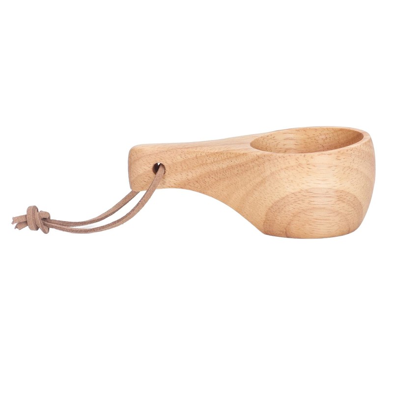 Wooden Camping Mugs, 2 Pack Rubber Wooden Camping Cups, Mini