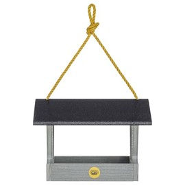 Birds Choice Modern Farmhouse Fly-Thru Bird Feeder, Driftwood – Durable Recycled Materials, w/Nylon Hanging Rope, Made in USA