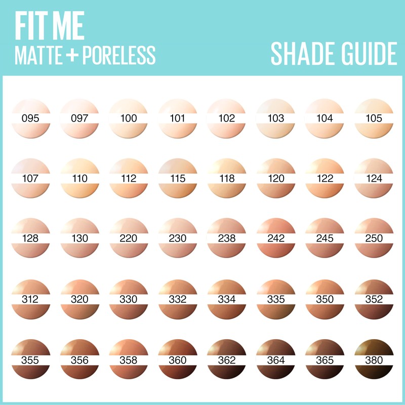 Maybelline Fit Me Foundation, Matte & Poreless, Full Coverage Blendable