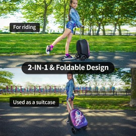 ALVOD Scooter Suitcase for Kids Ages 6-12 Kids' Luggage