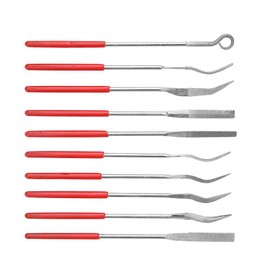 Juego de limas de agujas, paquete de 10 mini limas de 3 x 140 mm, abrasivo común de molienda de forma especial para joyeros de vidrio tallado en madera artesanía