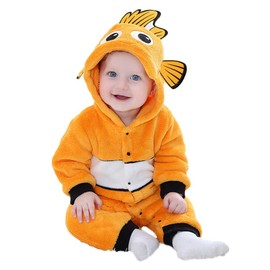 Mameluco unisex de franela para bebé con capucha, traje de caricatura de animal