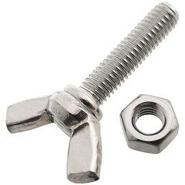 6sets M6x25mm Stainless Steel Wing Butterfly Screws Bolts with Hex Nuts,Hand Tighten Wing Bolts and Nuts Kit for Electronic Equipment,Fully Threaded Machine Fastener (Silver,6sets)