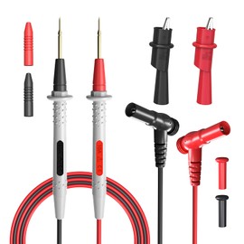 Cleqee Multimeter Test Leads Kit Banana Plug with Push On Alligator Clips Precision Sharp Probes Digital Electrical Test Probes 1000V 10A