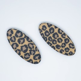 Kamipita Oval (2 Pieces in a PP Bag for Value Use) Cute Velcro Hair Clip, Hairpin, Short Hair, Hairband (IJ Animal Brown)