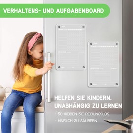 BIROYAL Acrylic Reward Board for Children, Wipe Clean Magnetic Work Plan for Fridge, 2 Family Planner with 6 Pens, Fridge Planner Acrylic Board, Planning Boards, Household Planner, Memo Board