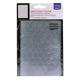 Vaessen Creative Embossing Folder, Honeycomb 5,7x4,25x0,19 inches, 1 Unit, for Birthday, Birth, Christmas Cards and Paper Crafts