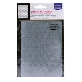 Vaessen Creative Embossing Folder, Honeycomb 5,7x4,25x0,19 inches, 1 Unit, for Birthday, Birth, Christmas Cards and Paper Crafts