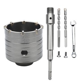 2.5 inch / 65mm Concrete Hole Saw with SDS Plus Shank Connecting Rod,Concrete Drill Bit,6.3mm Tungsten Carbide Tip Cement Hole Saw for Concrete Cement Brick Wall (65mm (2.5 inch))