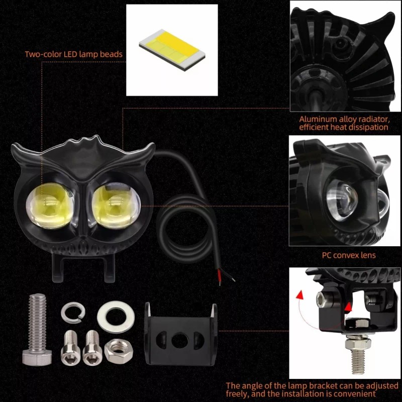 ZhuoSheng Par Faros Auxiliares Led 80w Alta/baja Doble Color Auto