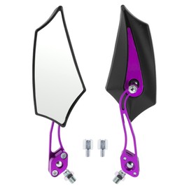 INFINAUTO Motorcycle Rear View Mirrors Handlebar Mirrors Aluminum Alloy Plastic Black Purple Adjustable M8/M10 Prismatic Shape