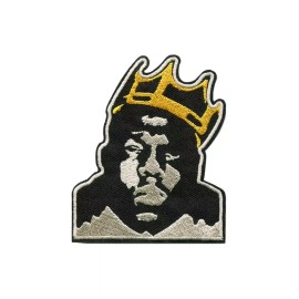 Patchwork Paradise Notorious B.I.G Embroidered Iron On Patch Royal Black and Gold Design Hip Hop