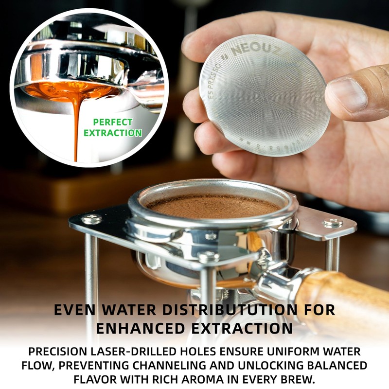NEOUZA 53.5mm Espresso Puck Screen, 0.2mm Ultra Thin Coffee Filter,