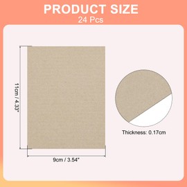 Rebower Corrugated Cardboard Paper Sheets, Corrugated Paper Cardboard Inserts [for Craft and DIY Projects] - 4.3x3.5 Inch/Brown/24 Pcs