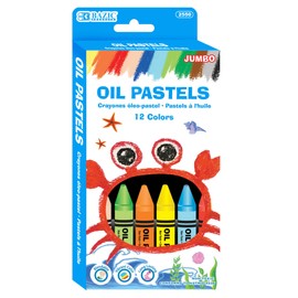 BAZIC Oil Pastel Jumbo 12 Color, Assorted Colors Coloring Drawing Pastel, Art Tool for Kids Indoor Activities At Home School Supplies, 1-Pack