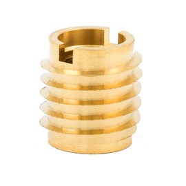 E-Z LOK 400-4 Threaded Insert, Brass, Knife Thread, 1/4"-20 Internal Threads, 0.500" Length (Pack of 25)