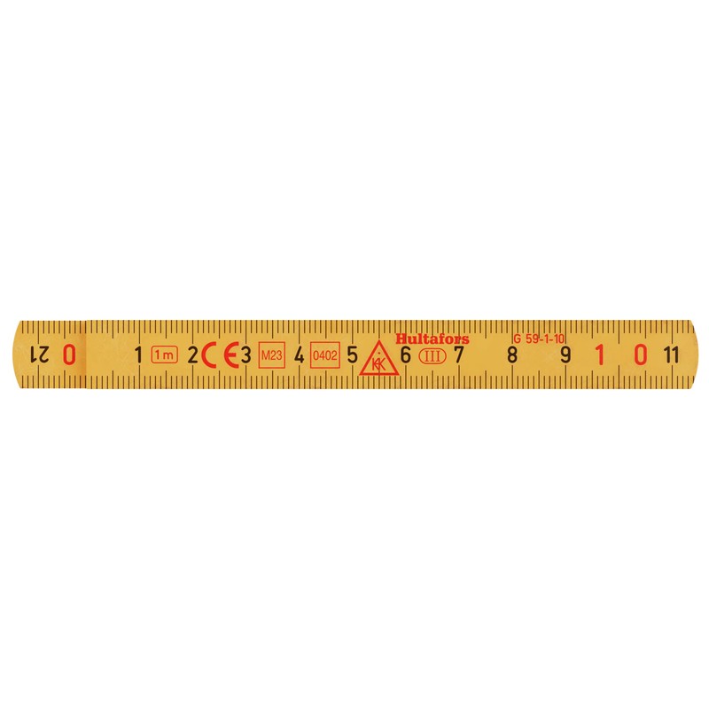 Hultafors 1 m Mini Folding Ruler Made of Fibreglass, Made