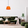 Traditional Shape Vivid Orange Linen Fabric Drum Table/Pendant Lampshade |