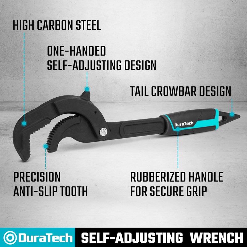 DURATECH Multi-function Adjustable Pipe Wrench Set, 2-Piece, Quick Self-Adjusting, Power