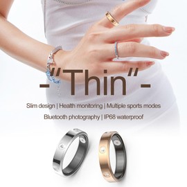 Smart Ring Damen Herren Rosegold Silber Fitnessring für Damen Schmal Menstruation Herzfrequenz Schrittzähler Schlafmonitor Schmuck Ring Smart Fitness Ring Kalorien Aktivitätstracker Android iOS