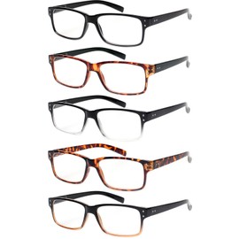 NORPERWIS Reading Glasses 5 Pairs Quality Readers Spring Hinge Glasses for Reading for Men and Women (5 Pack Mix Color -6, 2.75, x)