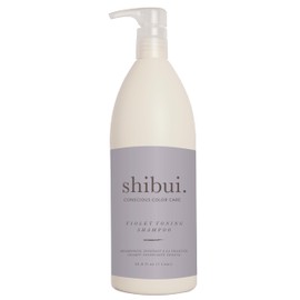 SHIBUI Violet Toning Shampoo, Neutralizes Brassiness with Acai Oil & Hibiscus, for Blonde, Highlighted, & Silver Hair, 33.8 Fl Oz