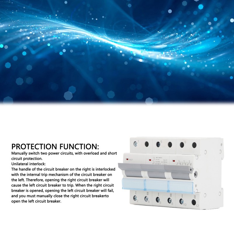400VAC Dual Power Manual Transfer Switch 35mm DIN Rail Mount