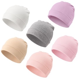 DRESHOW Newborn Baby Hat Beanie Clothing Unisex Infant Hat Nursery Hat Baby Boys Girls 0-24 Months, 6 sets: beanie hats 104-08