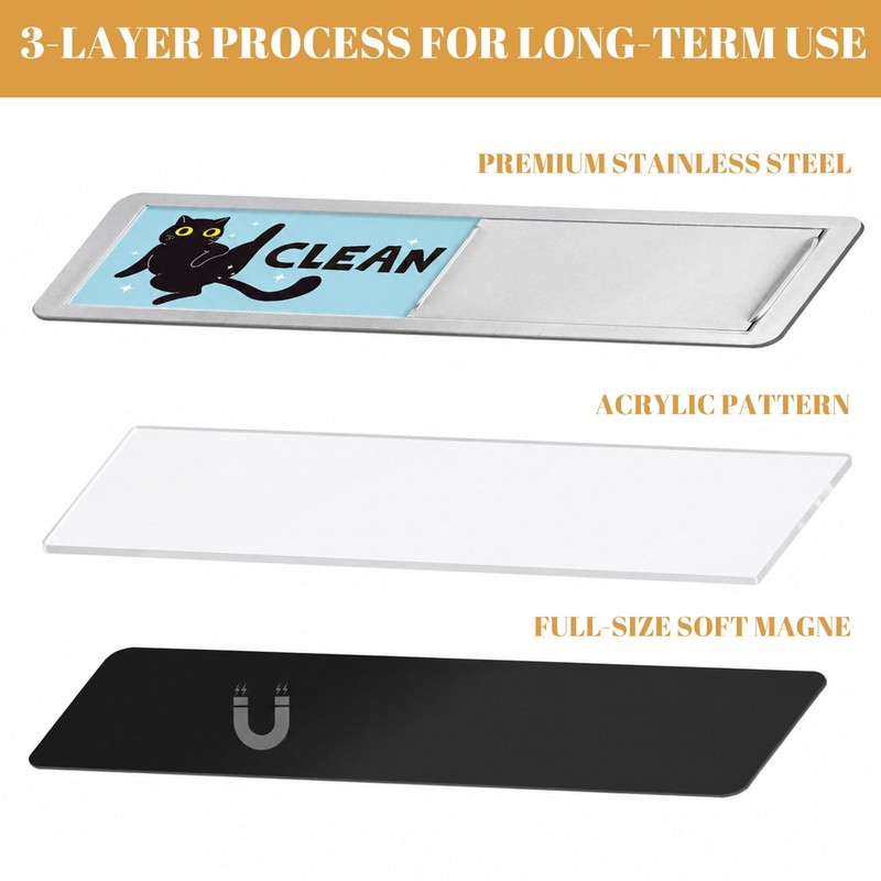 Pitigihe Dishwasher magnet 'Clean/Dirty', magnet with black cat motif