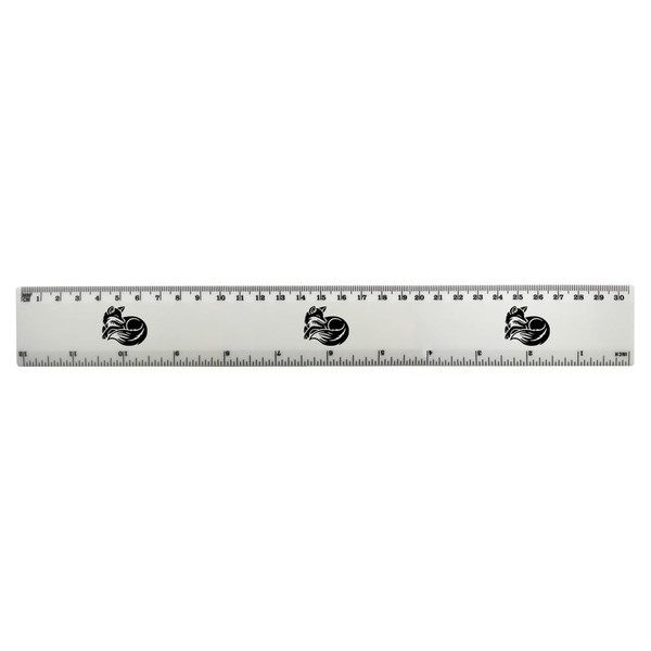 'Sleepy Fox' 30cm (12 Inch) White Plastic Ruler (RL00093316)
