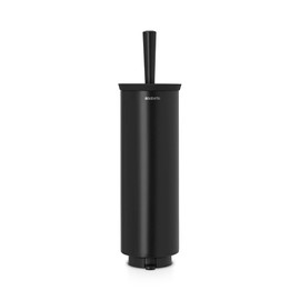 Brabantia Profile Toilet Brush and Holder (Black) Freestanding/Wall-Mounted Toilet Bowl Cleaner with Discreet Case Stand for Bathroom