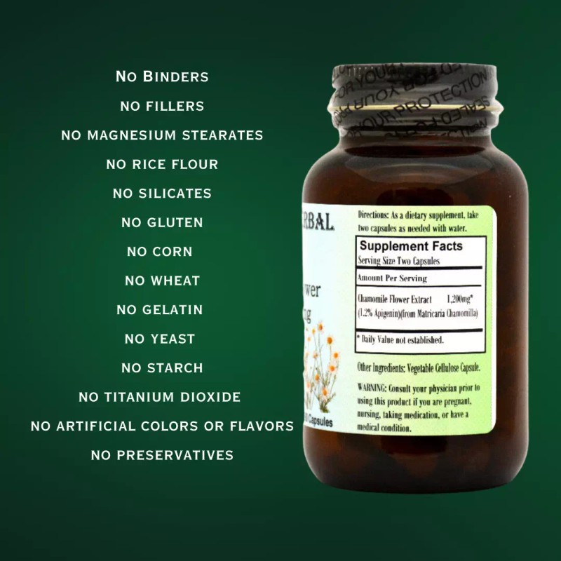 Barlowe's Herbal Elixirs CHAMOMILE EXTRACT | 1.2% APIGENIN | 600mg