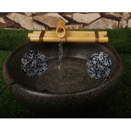 Bamboo Water Fountain Medium 12 Inch Three Arm Style without Pump, Indoor or Outdoor Zen Garden Decor Fountain, Natural, Split Resistant Bamboo, Combine with Any Container to Create Your Own Fountaion