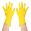 ADULTS YELLOW LATEX SAFETY GLOVES X12 PAIRS - INDUSTRIAL HYGIENIC