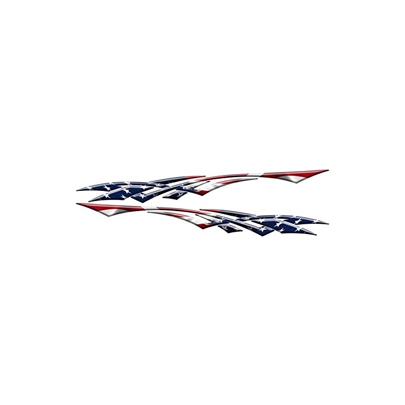 2 Car Truck American Flag Side Decals Graphics Stripes Vinyl