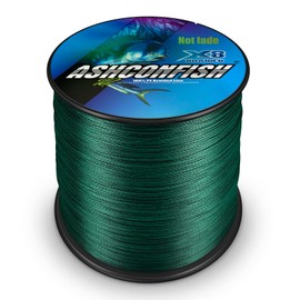 Ashconfish Braided Fishing Line Color Never Fade 8 Strands Super Strong PE Fishing Line Abrasion Resistant Fishing Wire Zero Stretch Excellent Tensile Smooth(Moss Green,109Yards(100m)-8lb/0.12mm)