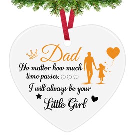 Dad Ornament Gift from Daughters Dad Ornaments for Christmas Tree Christmas Fathers Day Birthday Gifts for Father Father Papa Christmas Decoration Double-Sided Ceramic Christmas Ornament