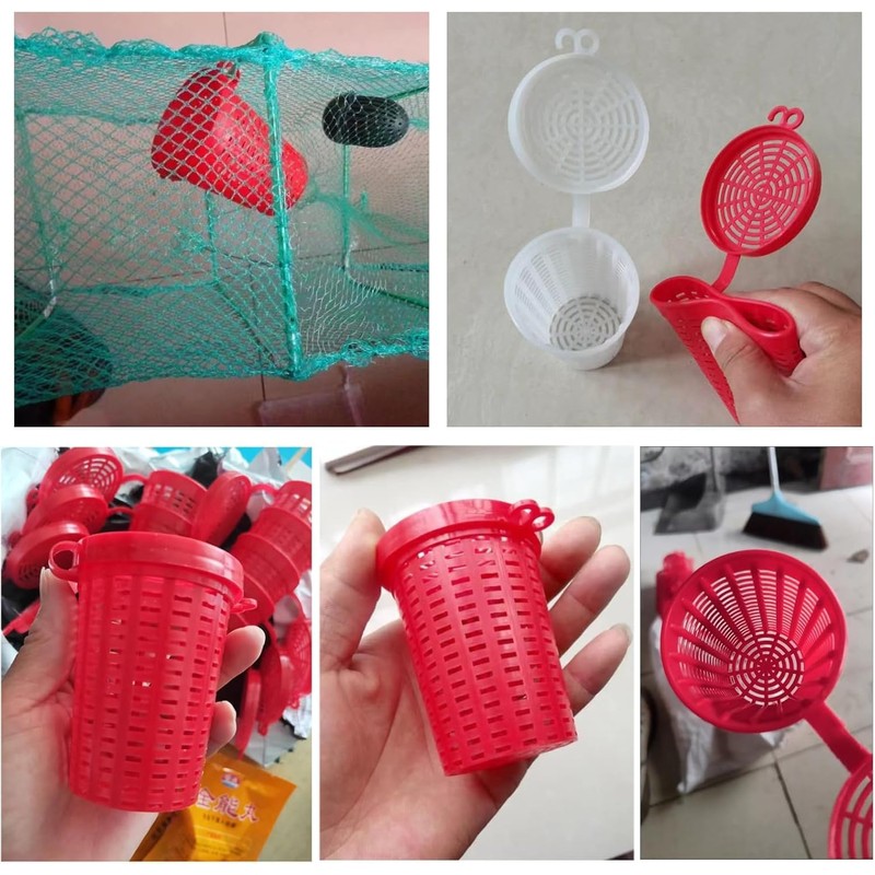 Songholee 20 Pcs Fishing Bait Cages – Heavy-Duty Plastic Feeder